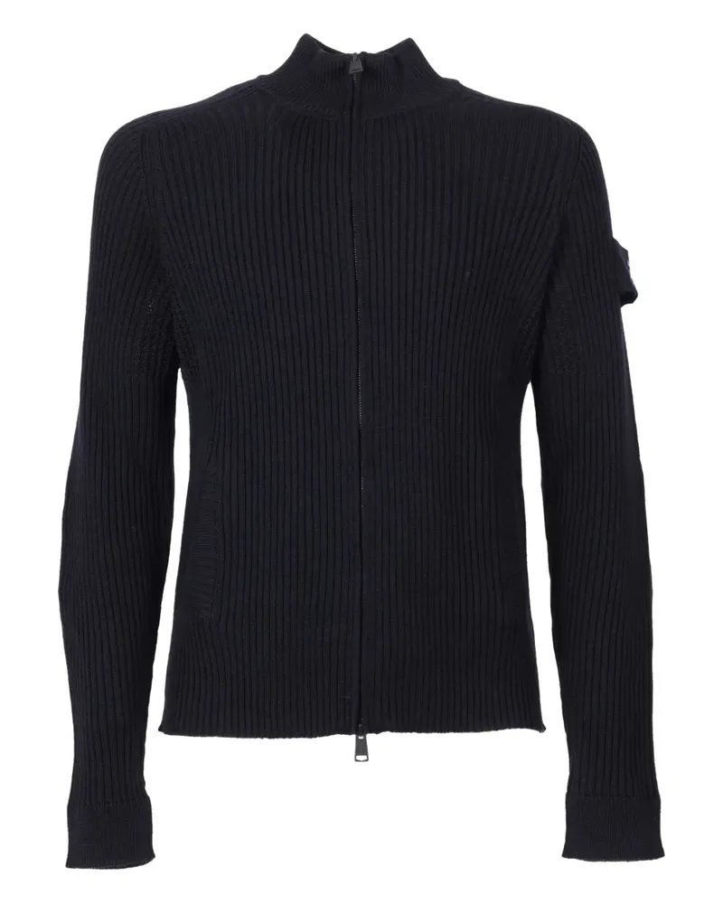 Premiata bibbed zip-up cardigan - Schwarz Schwarz