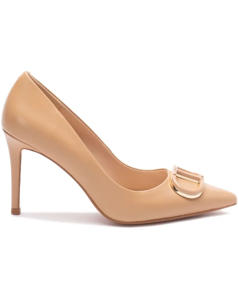 Twin-Set Pumps mit Oval T-Schild 90mm - Nude Nude