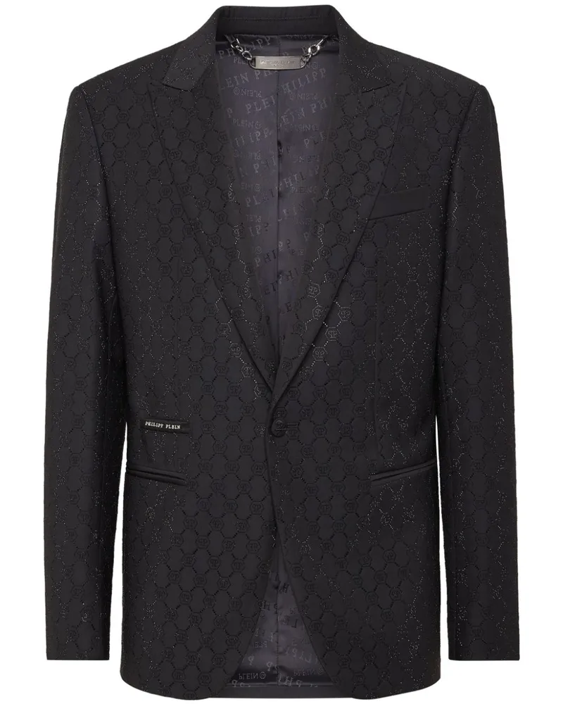 Philipp Plein Sakko mit Monogrammmuster - Schwarz Schwarz