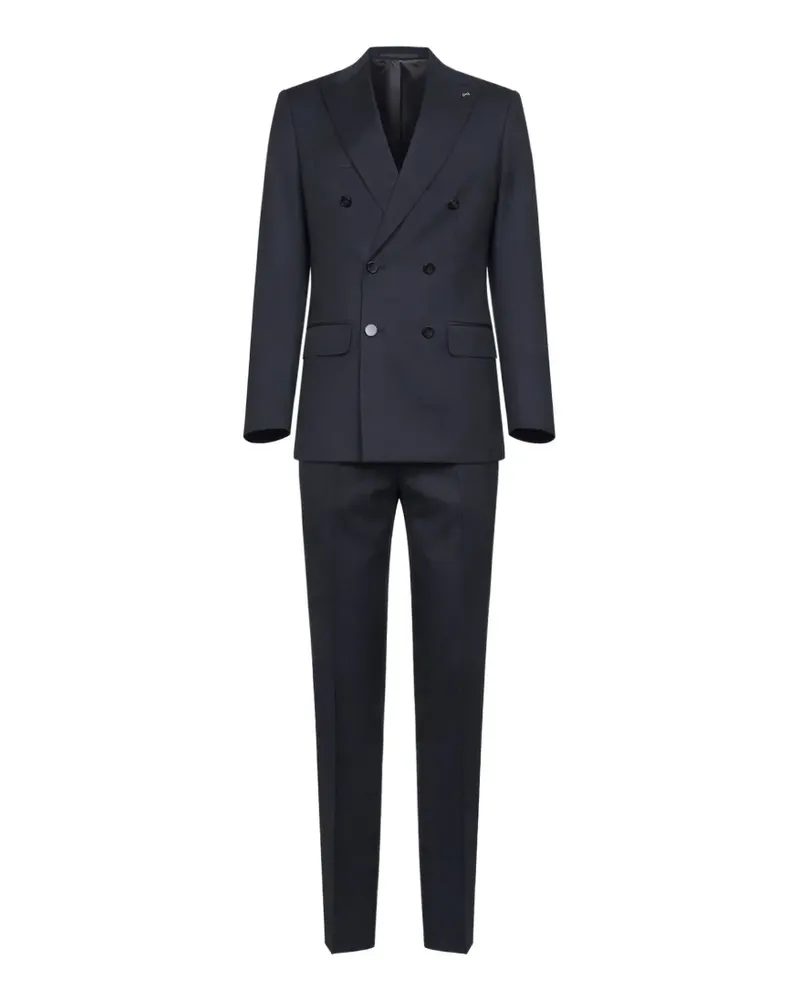 D4.0 Doppelreihiger Mantel - Blau Blau