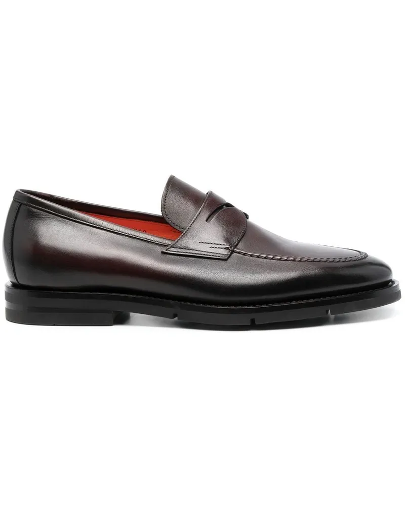 Santoni Loafer mit mandelförmiger Kappe - Rot Rot