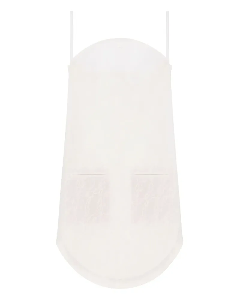 Courrèges Minikleid mit Spitze - Weiß Weiß