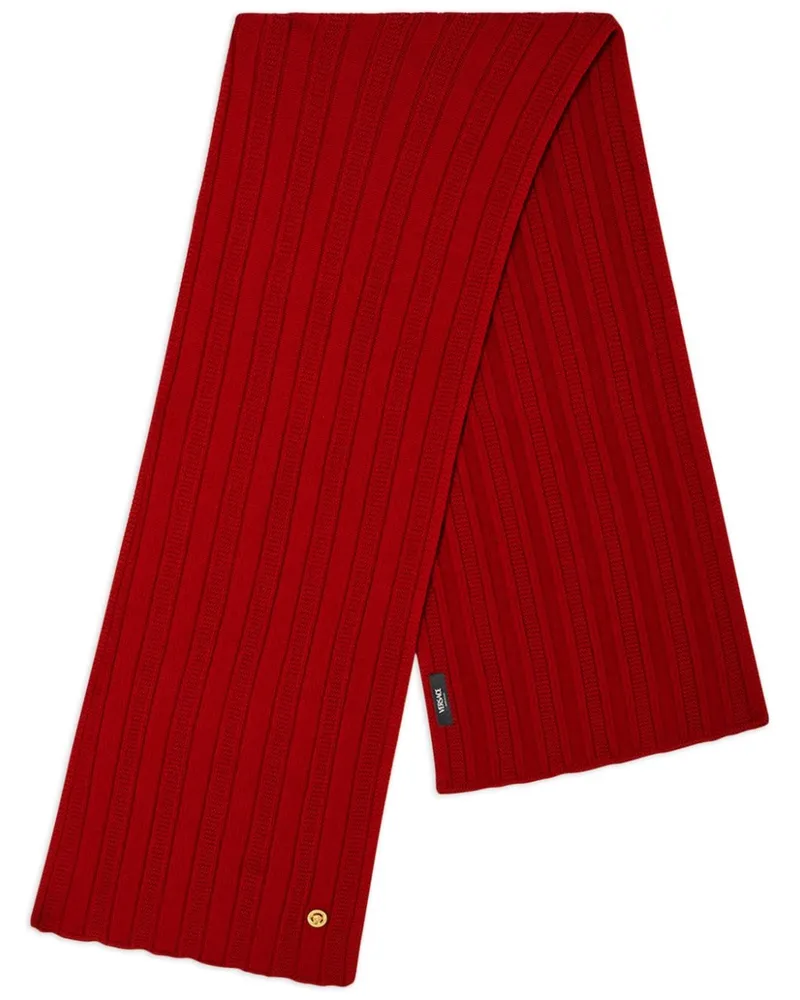 Versace Gerippter Medusa Strickschal - Rot Rot