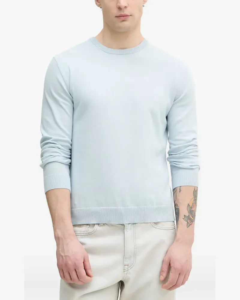 Benetton crew-neck ribbed-trim sweater - Blau Blau