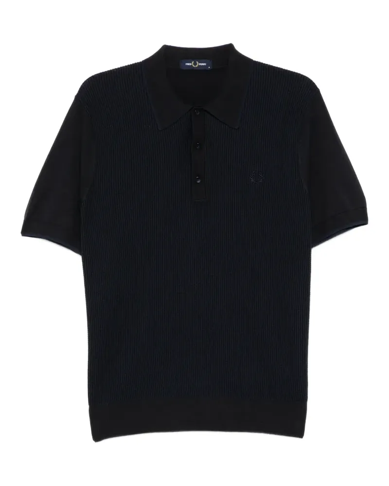 Fred Perry tonic waffle polo shirt - Schwarz Schwarz