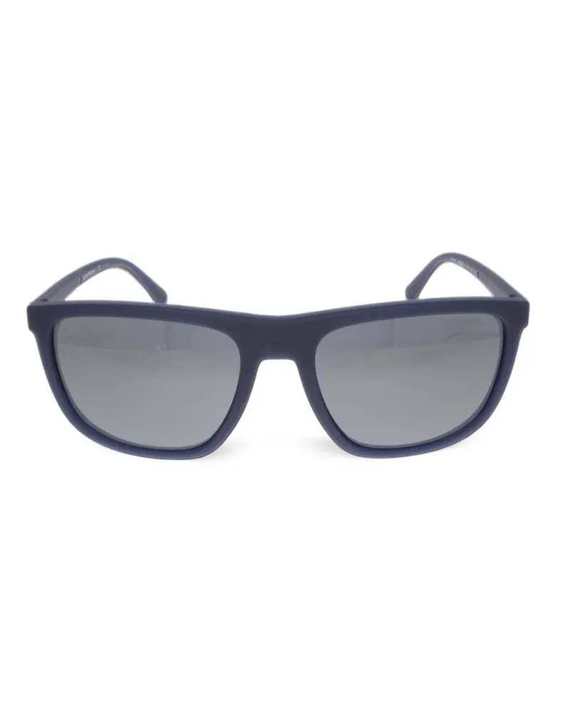 Emporio Armani logo-plaque square-frame sunglasses - Blau Blau