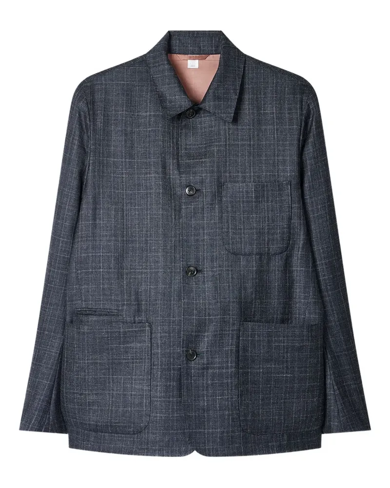 Paul Smith Karierte Hemdjacke mit Brusttasche - Grau Grau