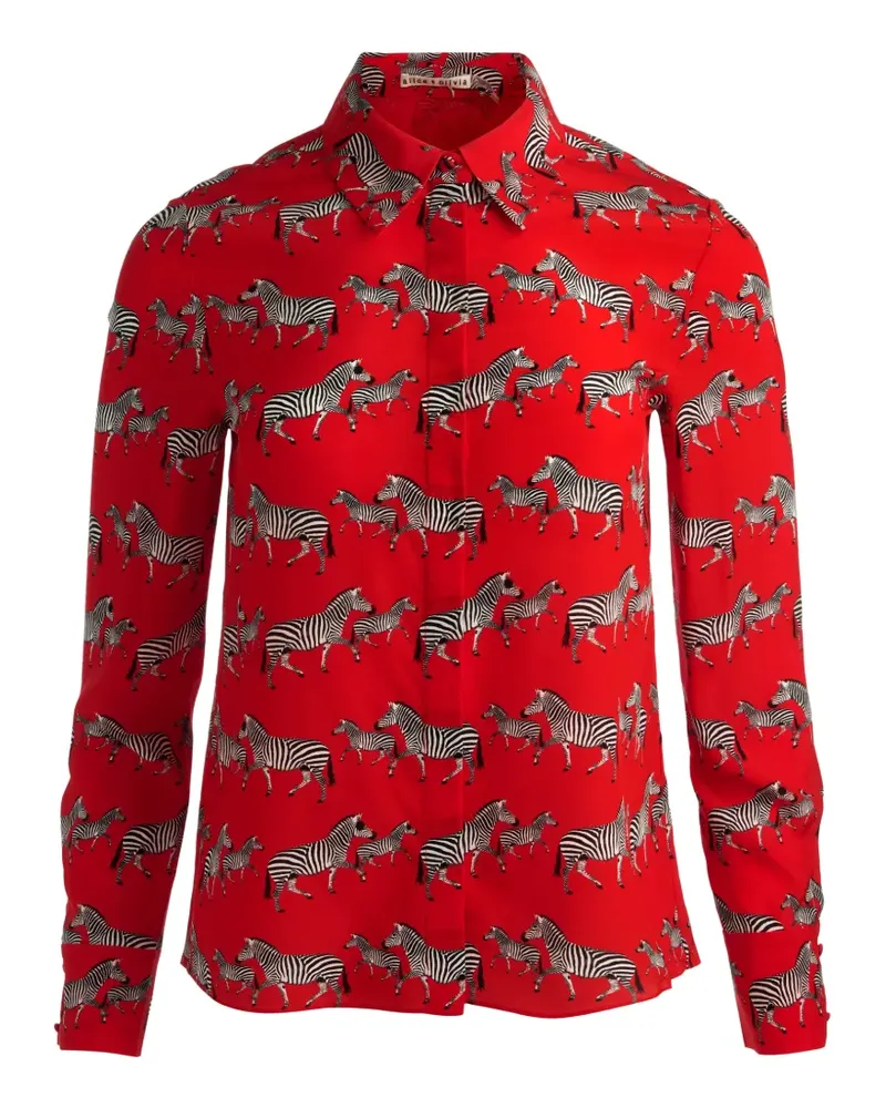 Alice + Olivia Willa zebra-print shirt - Rot Rot