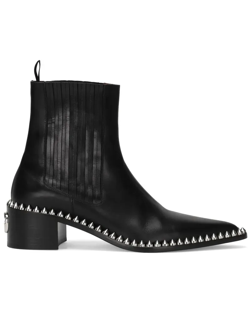 Dolce & Gabbana Stiefel aus Leder mit Nieten - Schwarz Schwarz