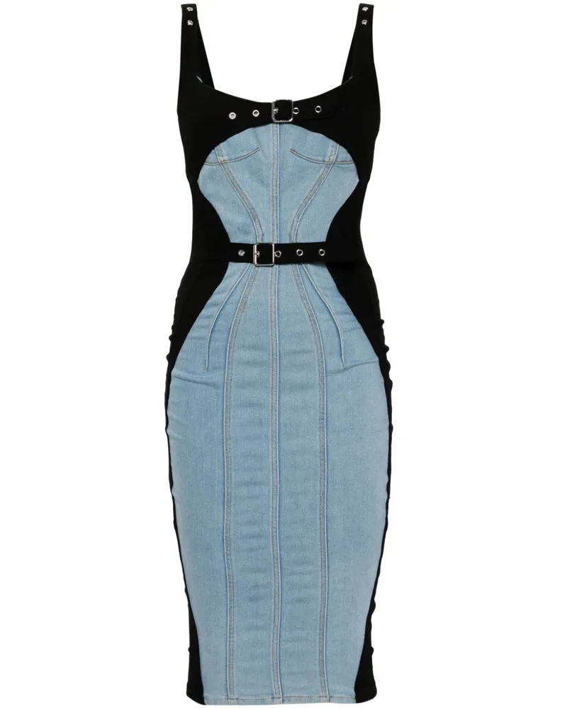 Thierry Mugler Jeans-Midikleid mit Einsätzen - Blau Blau