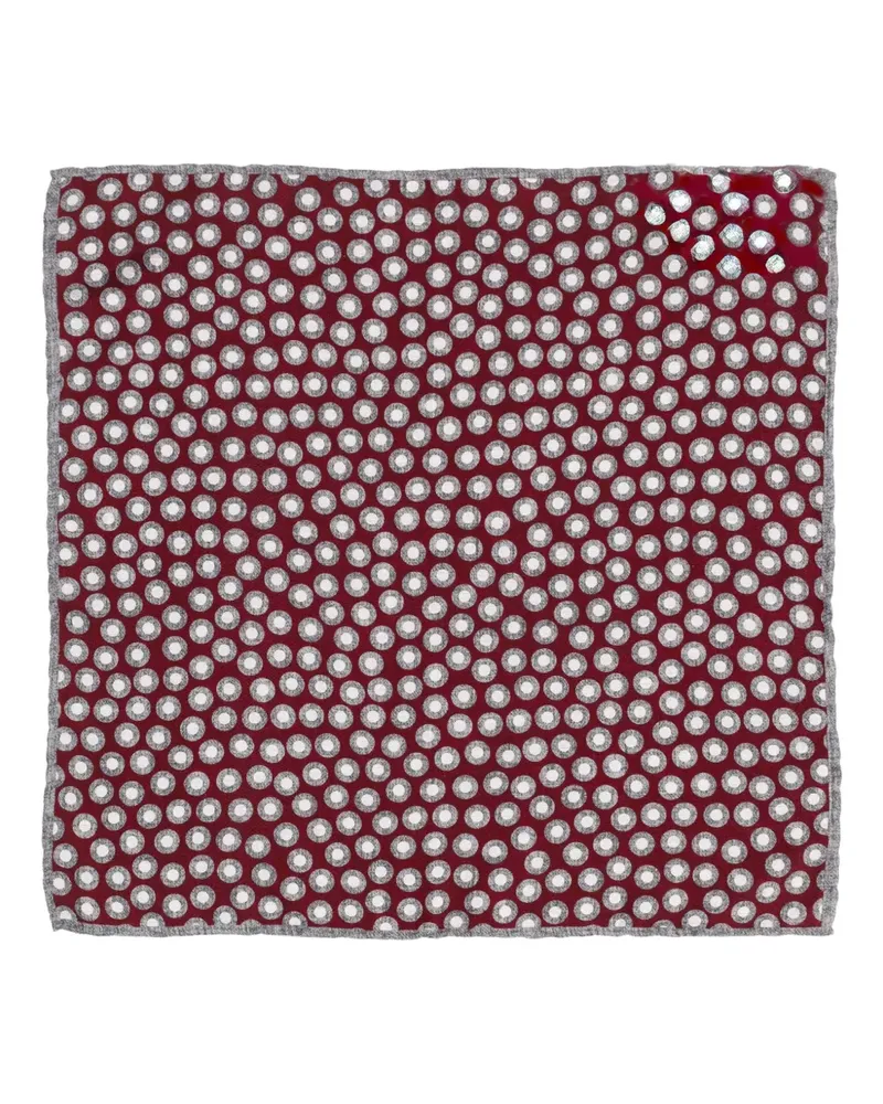 Brunello Cucinelli Einstecktuch mit Polka Dots - Rot Rot