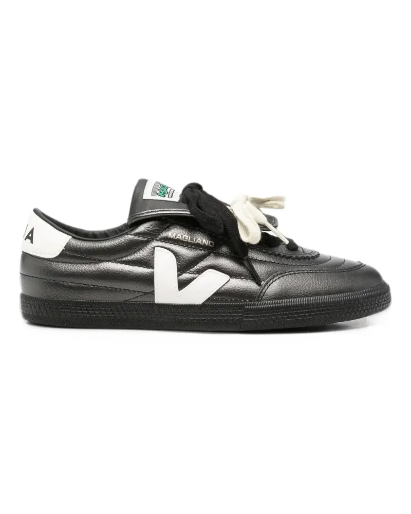 VEJA logo-patch leather sneakers - Grau Grau