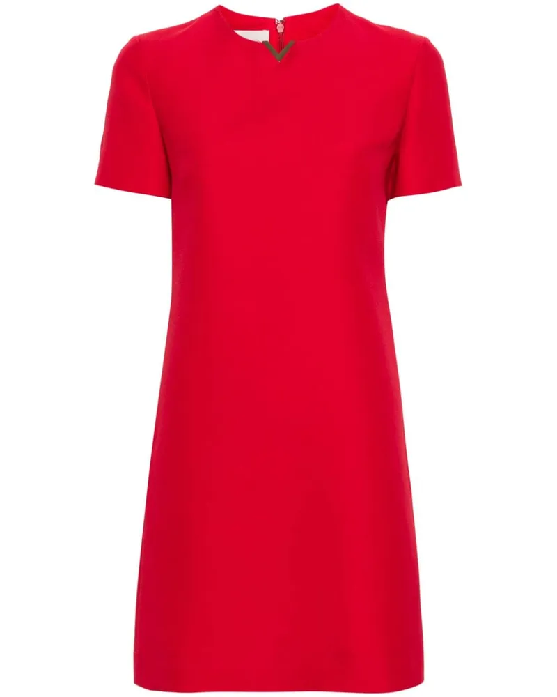 Valentino Garavani Minikleid mit Logo-Schild Rot