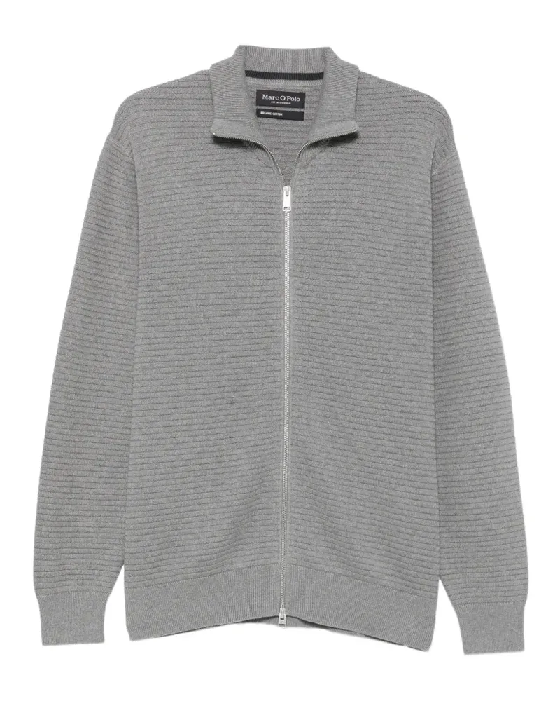 Marc O'Polo ribbed zip-up cardigan - Grau Grau