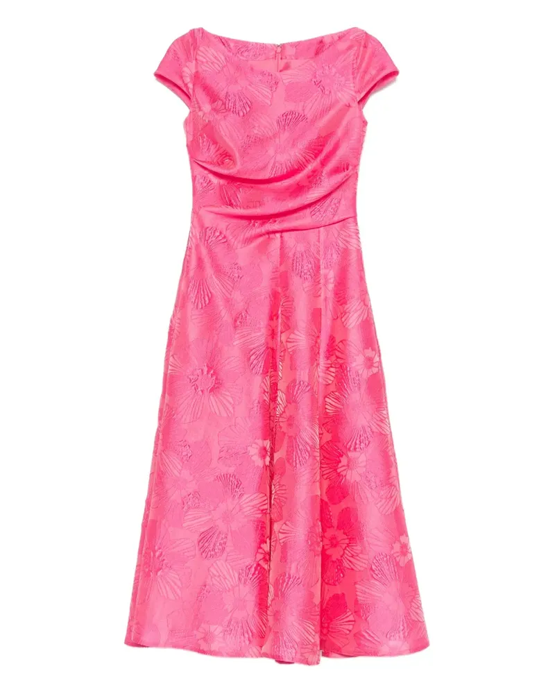 Talbot Runhof Kleid mit Blumenstickerei - Rosa Rosa