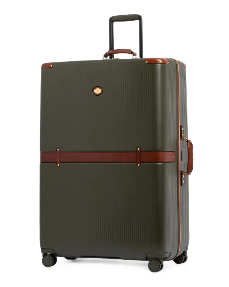 The Bridge leather-trim suitcase - Grün Grün