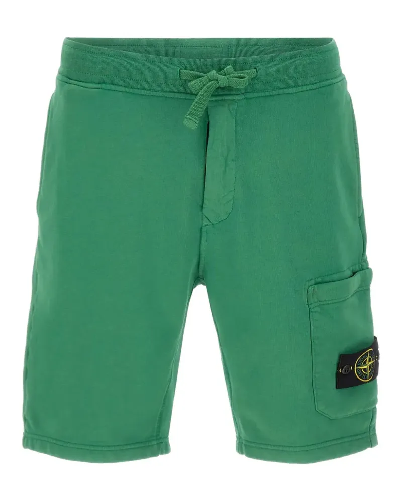 Stone Island badge drawstring cotton shorts - Grün Grün