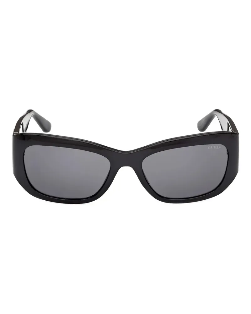 Guess rectangle-frame logo-plaque sunglasses - Schwarz Schwarz