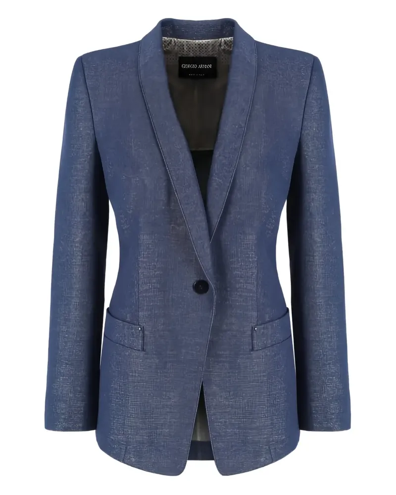 Giorgio Armani single-breasted denim blazer - Blau Blau