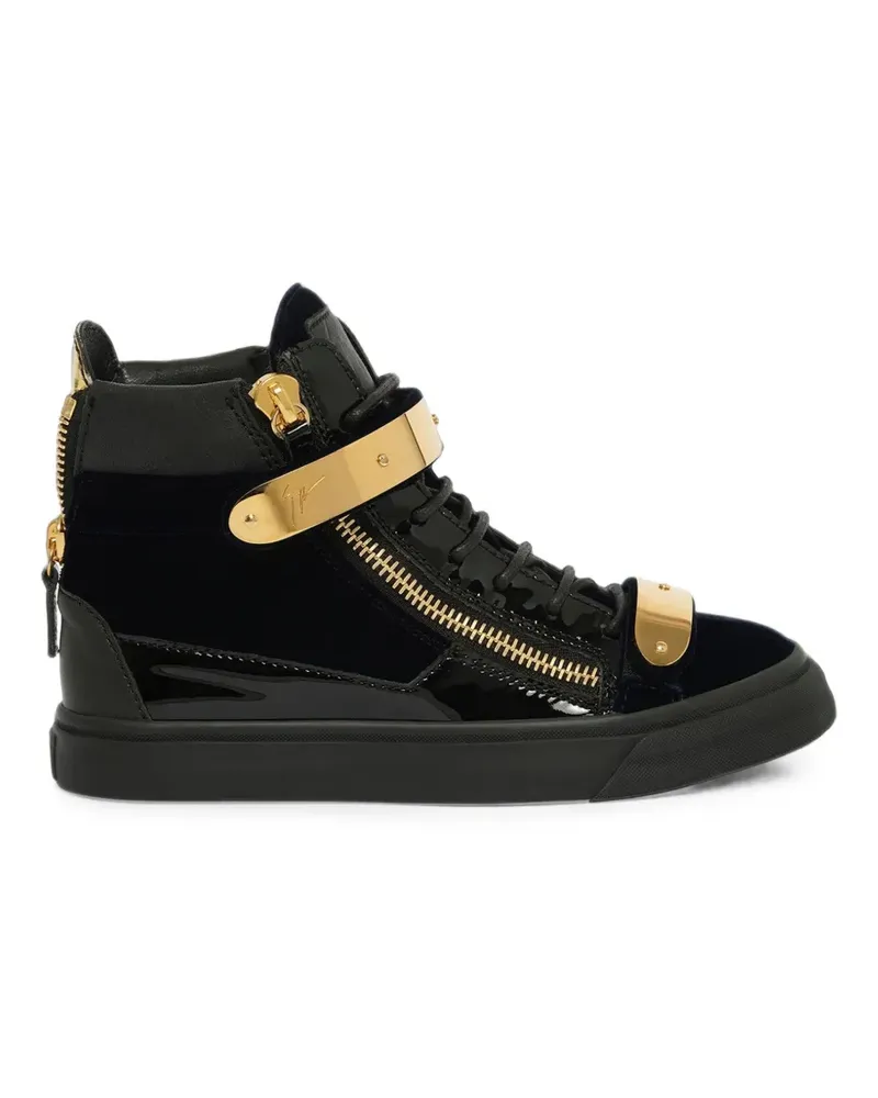Giuseppe Zanotti High-Top-Sneakers mit Samteinsätzen - Blau Blau