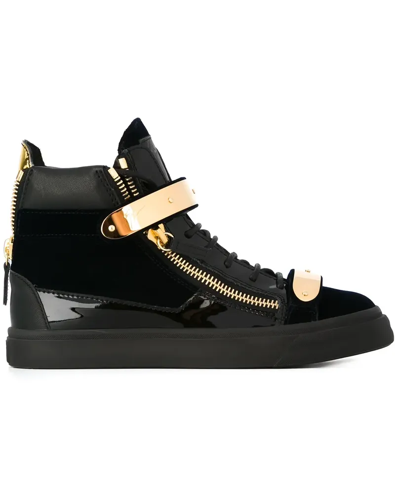 Giuseppe Zanotti High-Top-Sneakers mit Samteinsätzen - Blau Blau