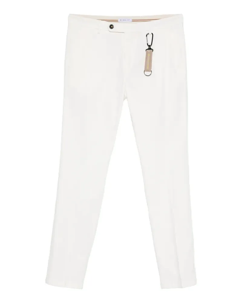 Manuel Ritz Schmale Hose mit Mikro-Struktur - Weiß Weiß
