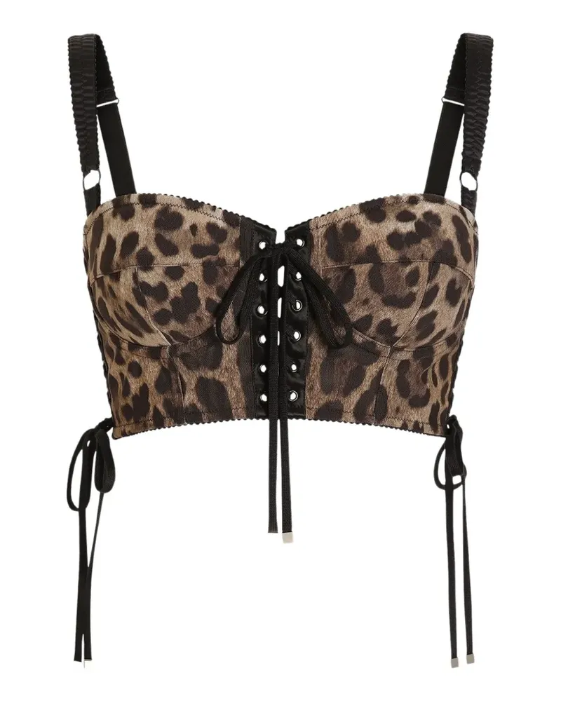 Dolce & Gabbana Top mit Leo-Print aus Stretchgewebe - Nude Nude
