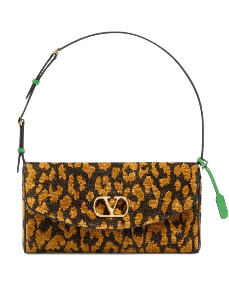 Valentino Garavani Kleine Devain Schultertasche aus Animalier-Jacquard - Nude Nude