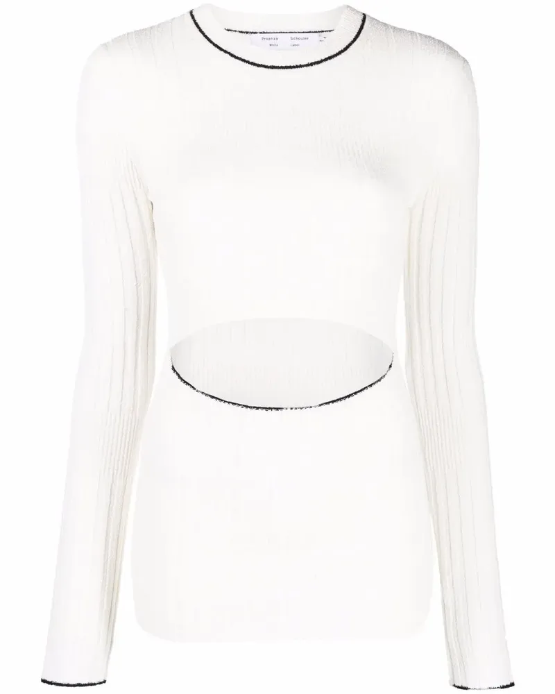 Proenza Schouler Cardigan mit Kontrastborten - Weiß Weiß