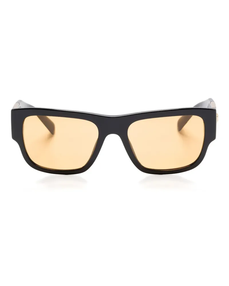 Versace Sonnenbrille mit eckigem Gestell - Schwarz Schwarz