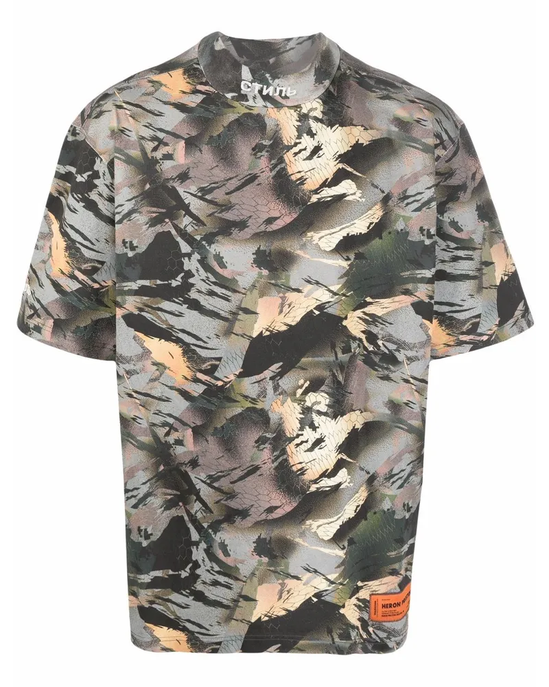 Heron Preston T-Shirt mit Camouflage-Print Grün