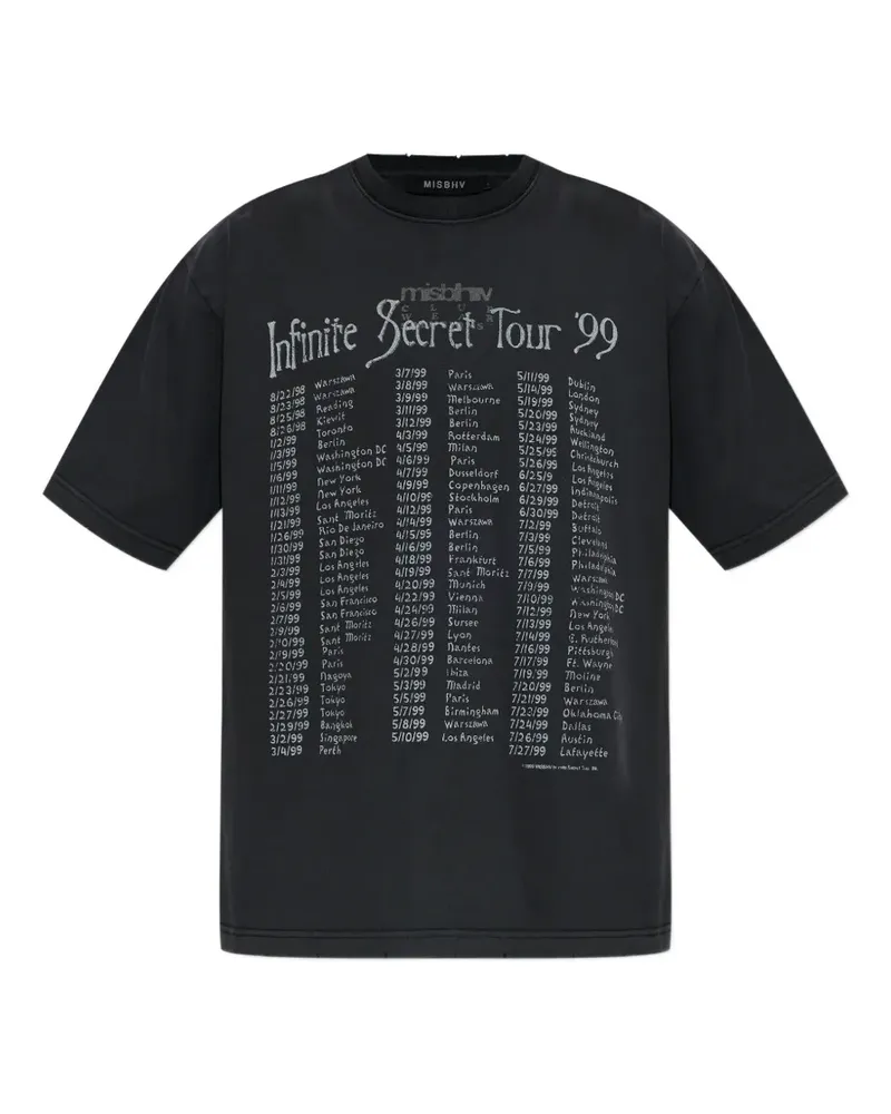 MISBHV Infinite Secret Tour T-Shirt mit Print - Schwarz Schwarz
