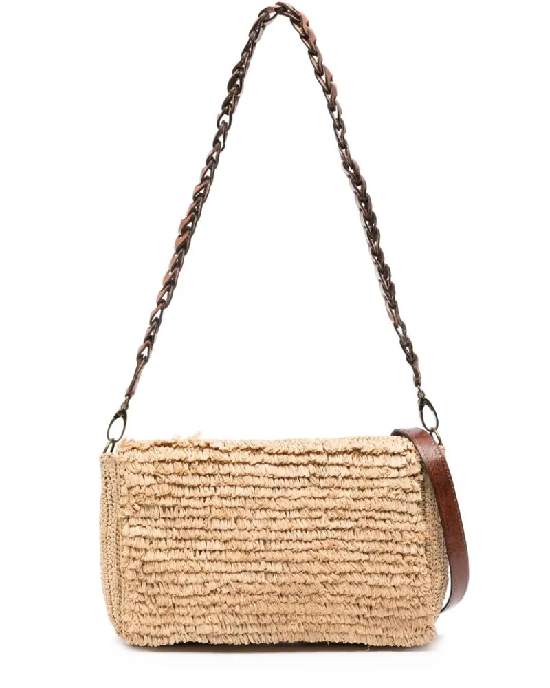 IBELIV Hafa Schultertasche aus Bast - Nude Nude