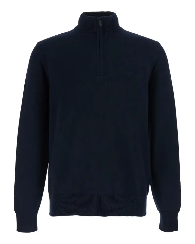 Emporio Armani cotton zip-up sweater - Blau Blau