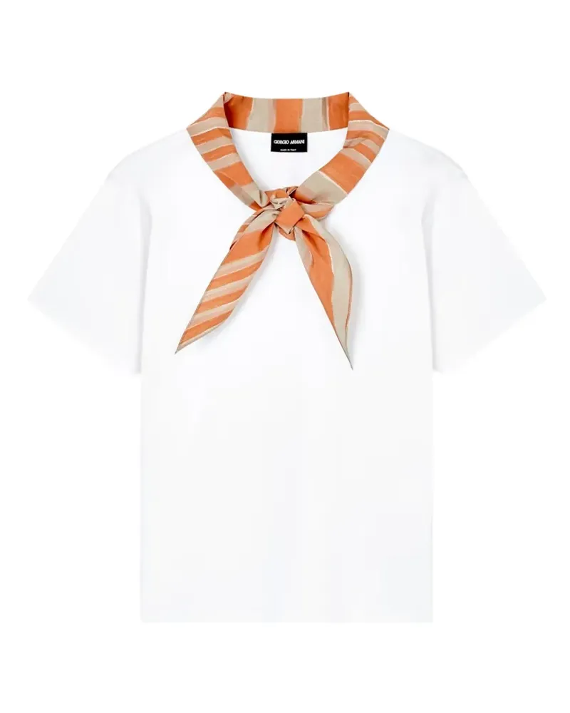 Giorgio Armani T-Shirt mit Seidenschal - Weiß Weiß