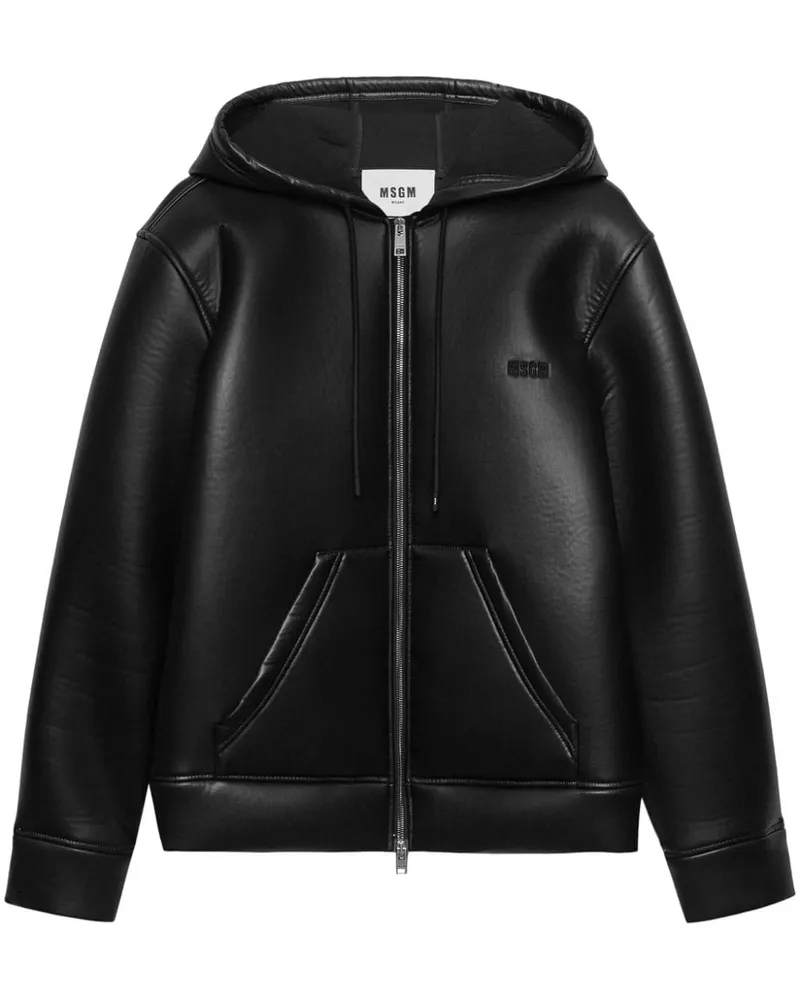 MSGM Kapuzenjacke mit Reißverschluss - Schwarz Schwarz