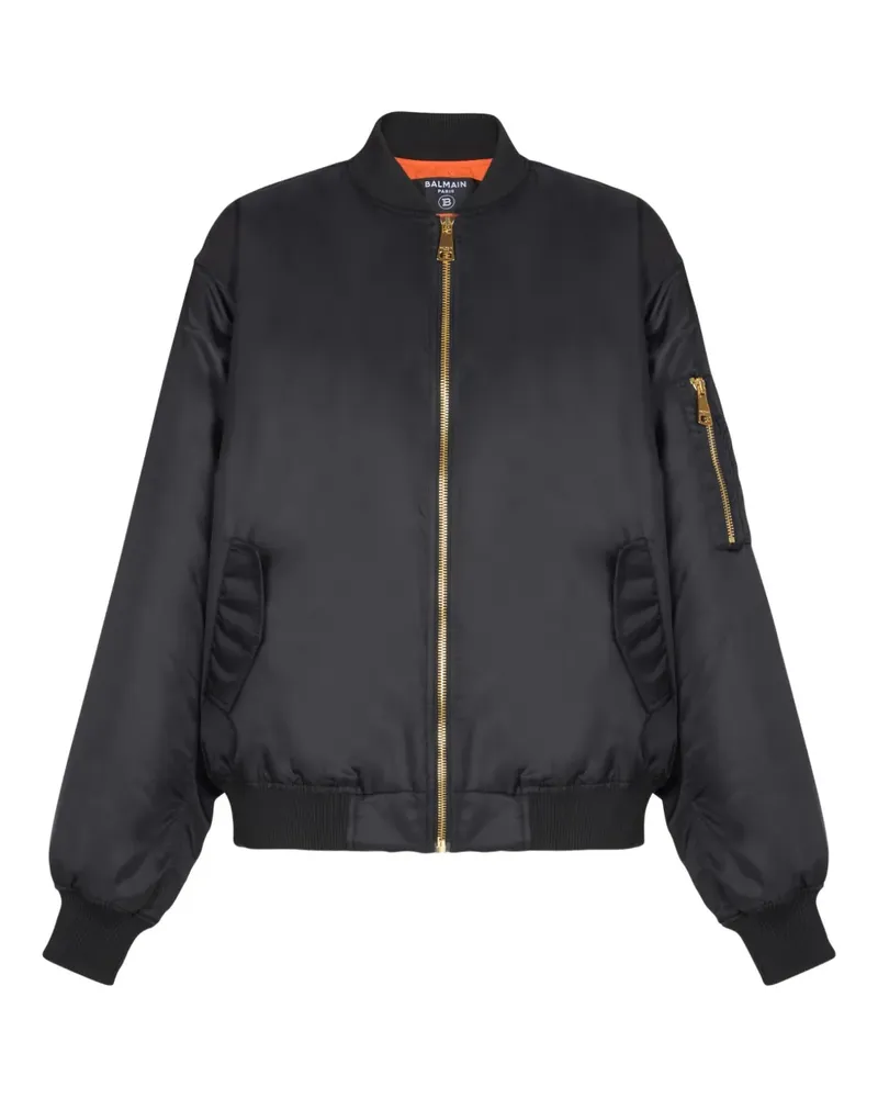 Balmain Bomberjacke mit Klappentasche - Schwarz Schwarz