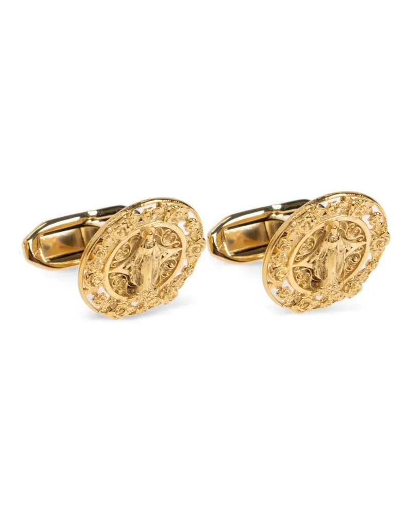 Dolce & Gabbana Runde Manschettenknöpfe mit Verzierungen - Gold Gold