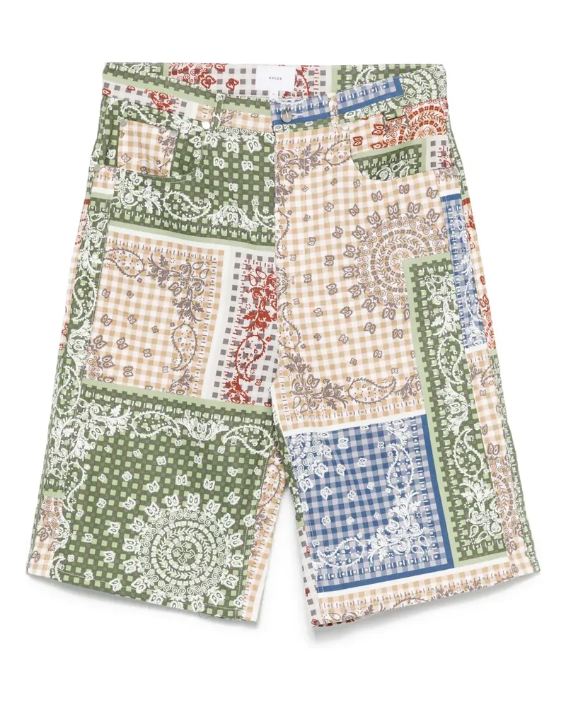 RHUDE Shorts mit Bandana-Design - Grün Grün