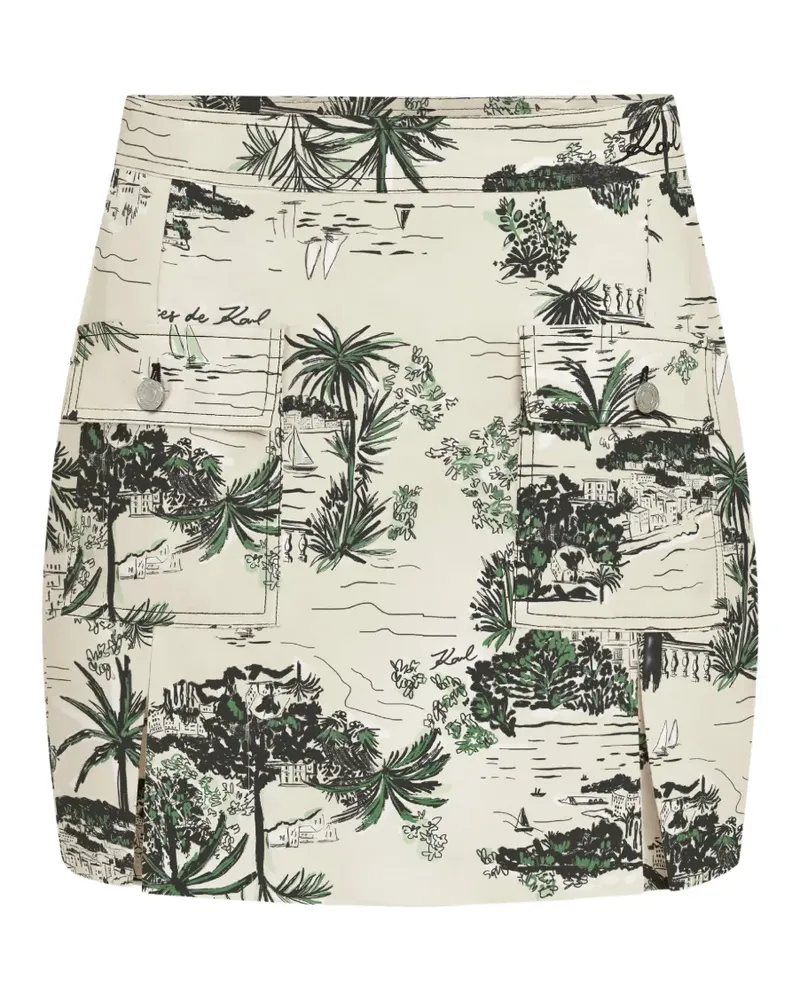 Karl Lagerfeld Kurzer Rock mit Print und Tasche - Nude Nude