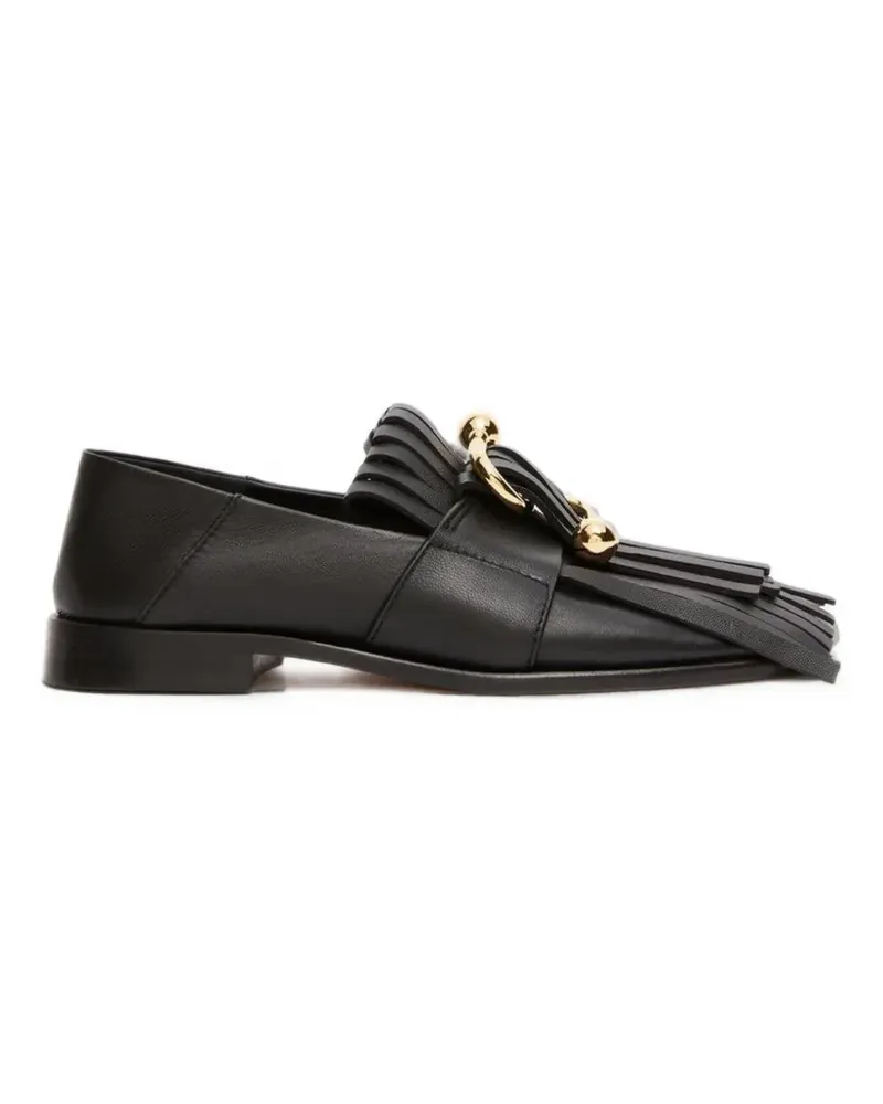SPORTMAX fringe-detail hardware-embellished loafers - Schwarz Schwarz