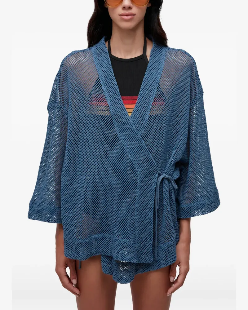 Osklen Gewickelter Mesh-Mantel - Blau Blau
