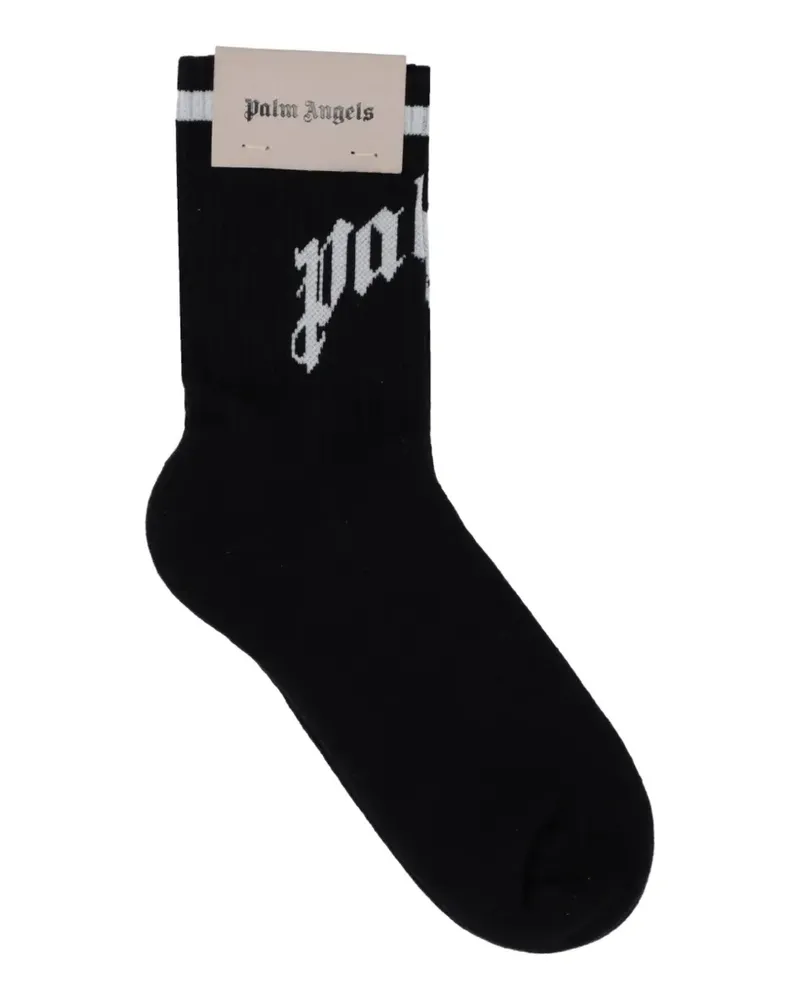 Palm Angels Socken mit Logo - Schwarz Schwarz