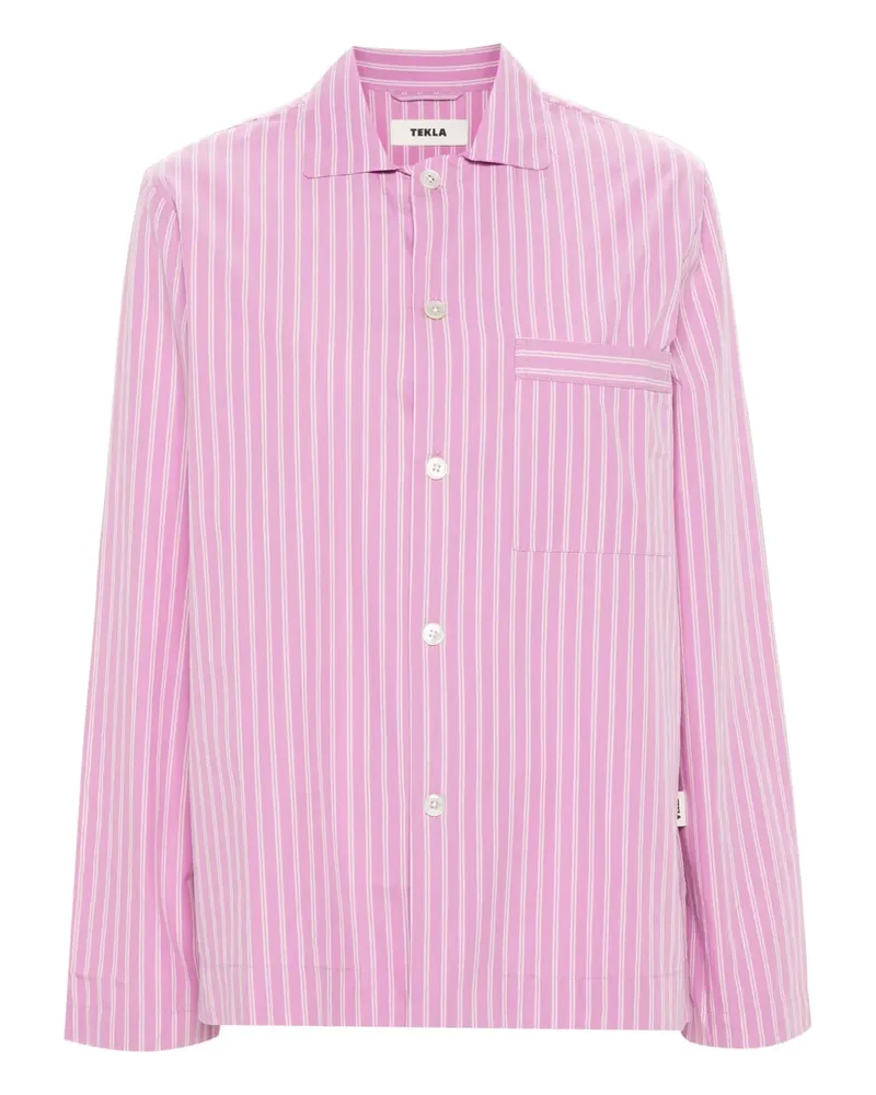 TEKLA Gestreiftes Pyjamaoberteil - Rosa Rosa