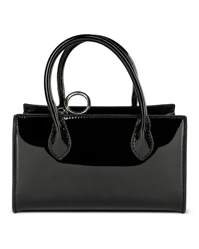 Benetton Mini Tote Bag mit Lackfinish - Schwarz Schwarz
