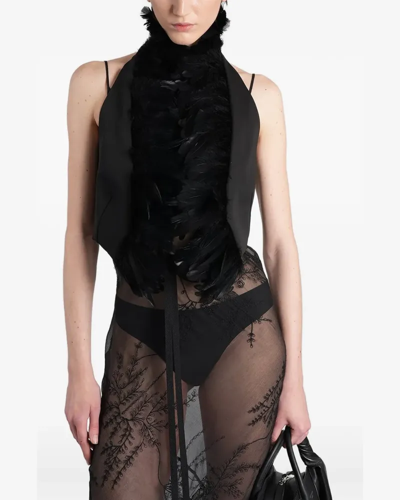 Ann Demeulemeester Idje open waistcoat - Schwarz Schwarz