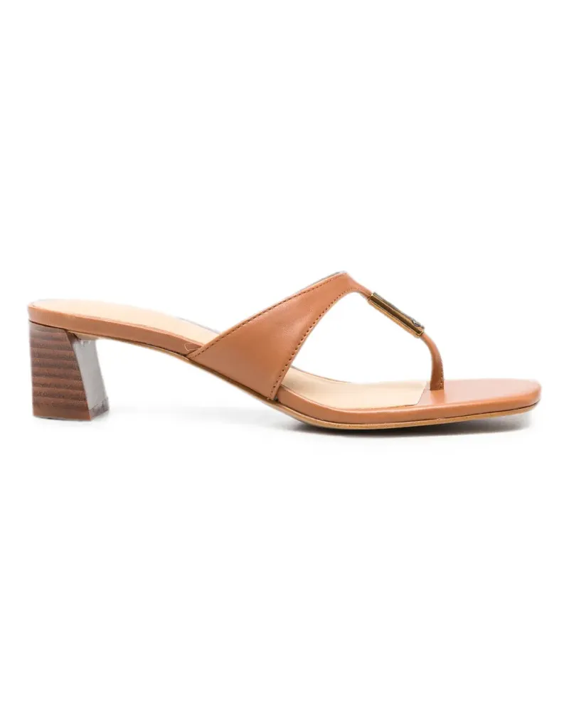 Guess logo-plaque thong-strap heeled sandals - Braun Braun