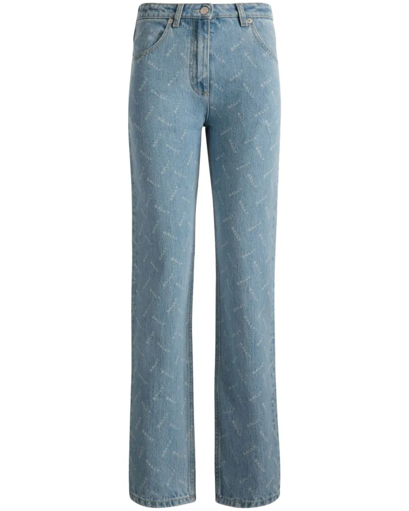 Bally Straight-Leg-Jeans mit Logo-Print - Blau Blau