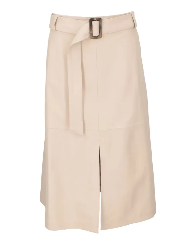 Isaia belted front-slit skirt - Weiß Weiß