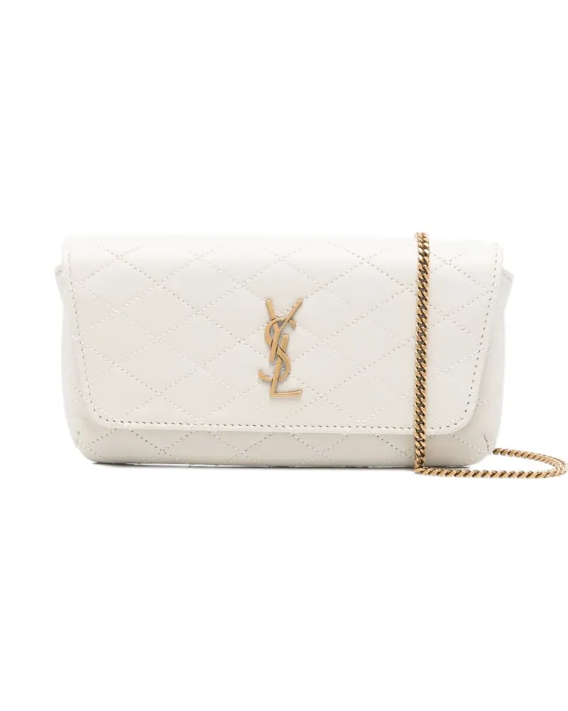 Saint Laurent quilted-monogram mini bag - Nude Nude